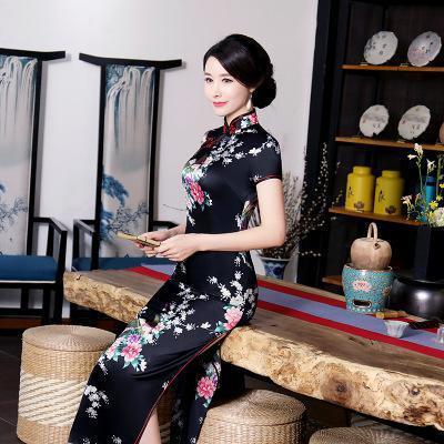 Long Black Chinese Dress | Chinese Temple